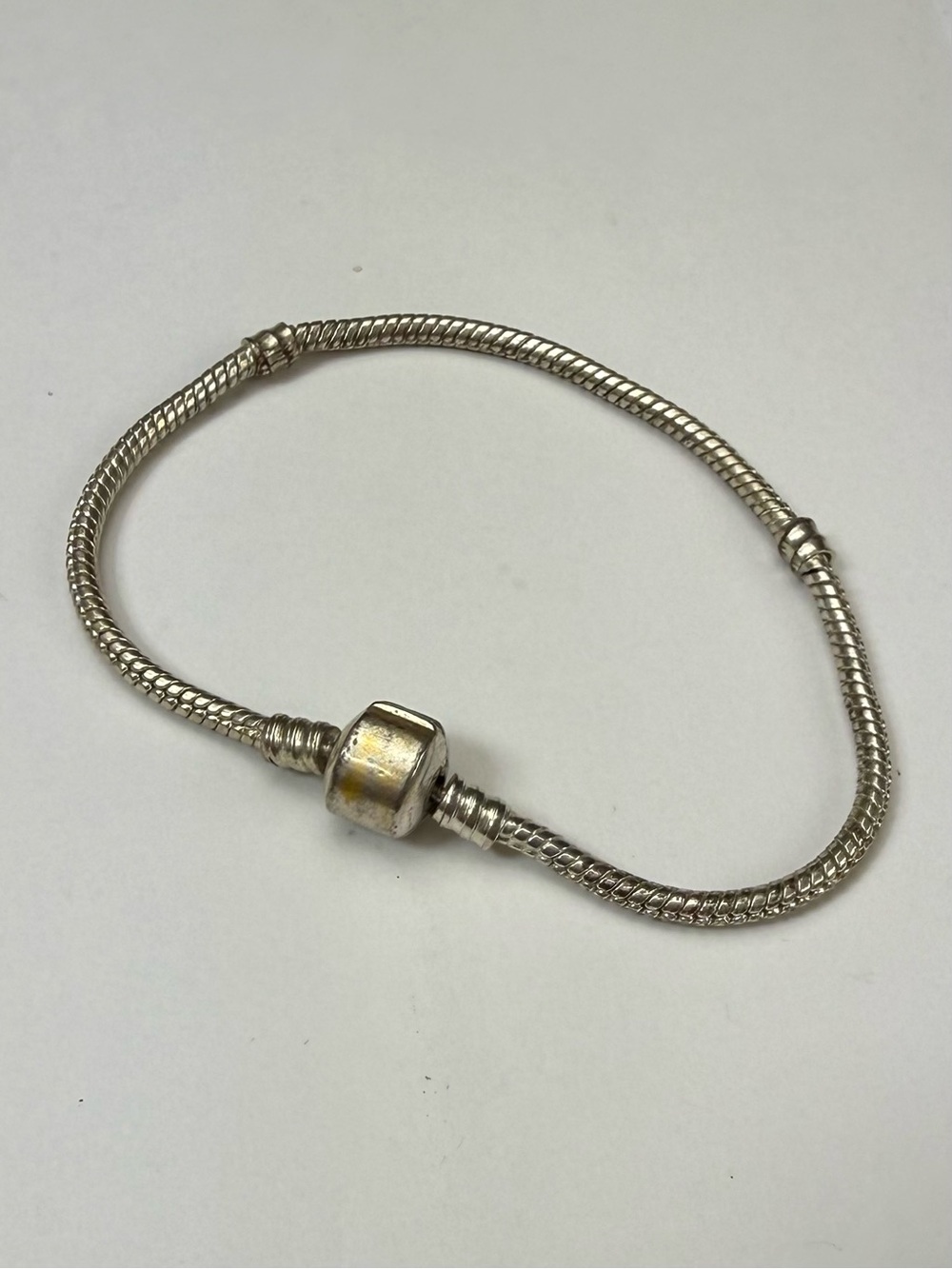 Pandora Retired Sterling Silver Snake Chain Bracelet with Clasp